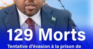 RDC/Tentative d’évasion au CPRK: Le bilan officiel fait état de 129 morts